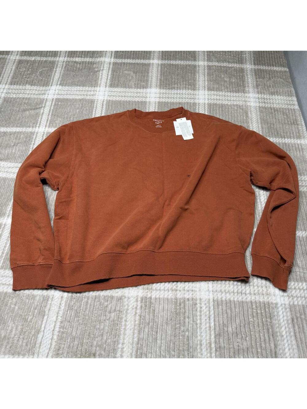 American Eagle Women's Orange and Brown Sweatshirt